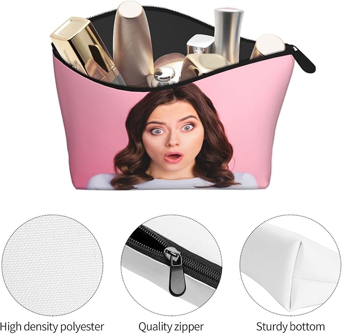 Adaptor Design Travel Toiletry Bag of Your Personalized Pictures Photo Logo Text, Custom Portable Cosmetic Makeup Pouch Case Customized Large Capacity Storage Containers