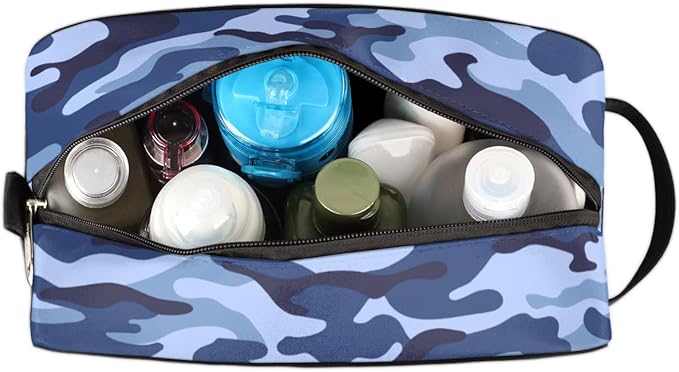 Pardick Camo Camouflage Print Travel Toiletry Bag for Women Men Lightweight Cosmetic Makeup Bag Organizer Waterproof Shaving Dopp Kit with Large Capacity for Toiletries Shaving Accessories