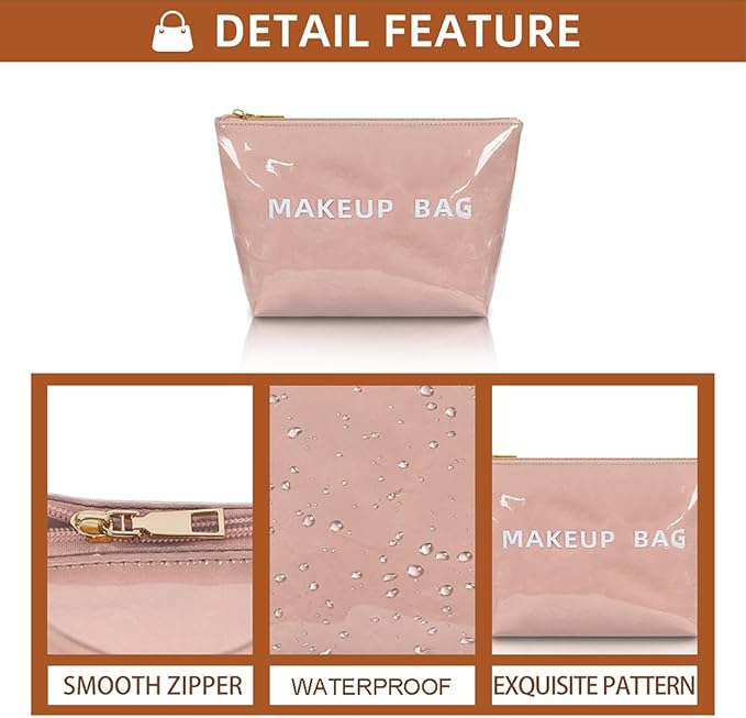 Makeup Bag for Women, Portable Waterproof Cute Cosmetic Bags, Skincare Makeup Case Pouch with Zipper for Daily Use, Travel
