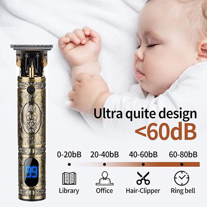 Beard Trimmer Hair Clippers for Men, Professional T-Blade Trimmer Cordless Rechargeable Hair Edgers Clippers Electric Beard Shaver with LED Display