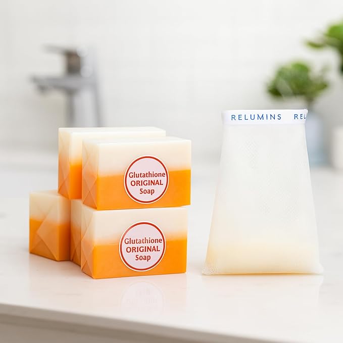 Relumins Glutathione Soap Bars - Holidays Deep Cleansing & Hydrating Soap for Smooth, Refreshed Skin - Gentle Exfoliating Formula for Face & Body - 5 x 150g Bars