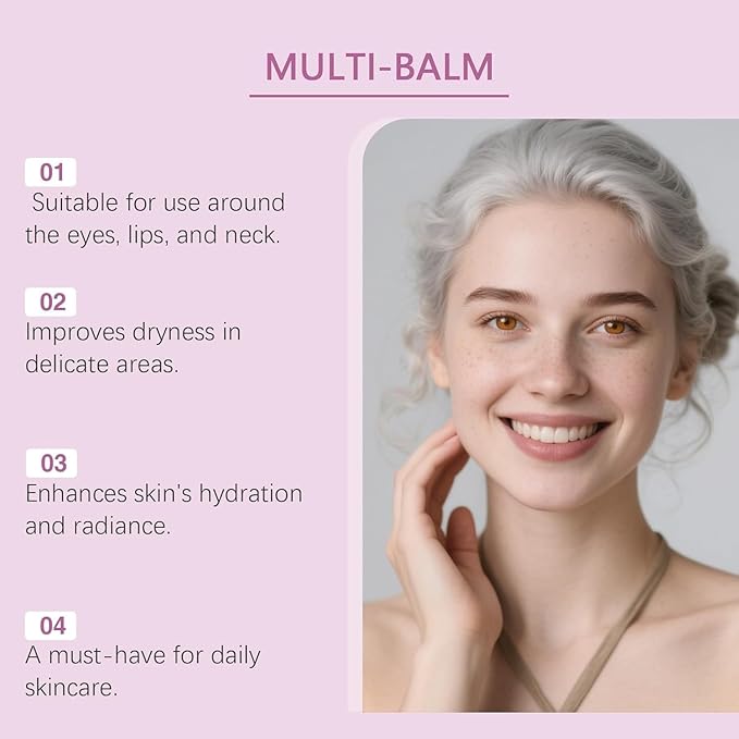 Calcium Multi Collagen Moisturizing Stick - Hydrating & Firming Balm for Eyes Lips Neck, Anti-Aging Face Balm, Skin Barrier Repair Cream, Vitamin E Enriched