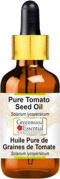 Greenwood Essential Tomato Seed Oil (Solanum lycopersicum) with Glass Dropper | Cold Pressed | Natural | Undiluted | For Diluting Essential Oils | For Skin & Massage | Men & Women | 50ml (1.69 oz)