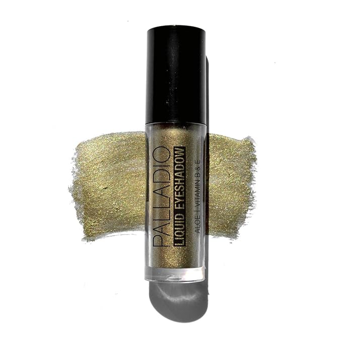 Palladio Liquid Eyeshadow, creamy shimmery formula that instantly adheres to the eyelid with flexible applicator wand for over 8 hours of smudge and crease-proof wear (Jade)