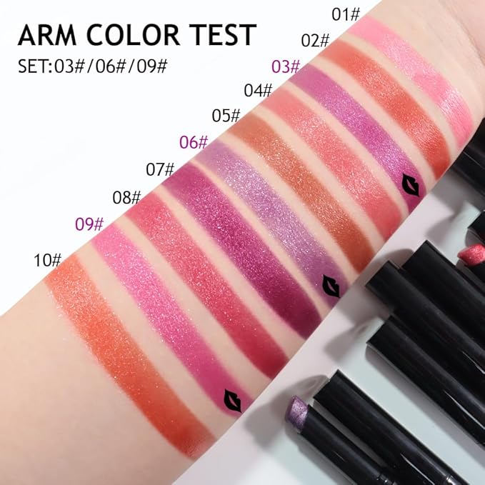 3Pcs Lavender Purple Mauve Pink Metallic Lipstick for Women,Lightweight Non-Drying Shimmer Frosted Lipstick,Glitter Lip Gloss Long Lasting Waterproof Smudge Proof 24 Hour Full Coverage Lip Makeup