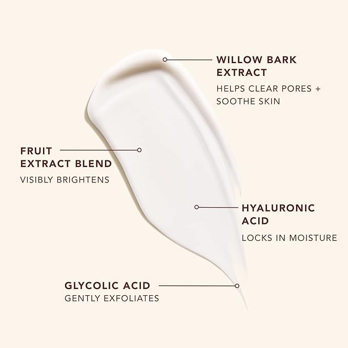 JLO BEAUTY AHA BHA Exfoliant Face Cream, Night Moisturizer with Glycolic Acid & Hyaluronic Acid, Skin Care for Women, That Overnight Hustle Exfoliating Night Cream for Fine Line Support, 1 Oz