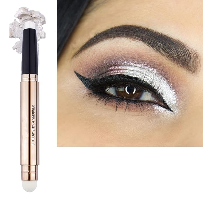 White Eyeshadow Stick and Buildable Eye Shadow Glitter Primer Palette Shimmer Pencil Long Lasting Waterproof Highlighter Pen Makeup Hypoallergenic Eye Liner Multi-Dimensional eyes Look