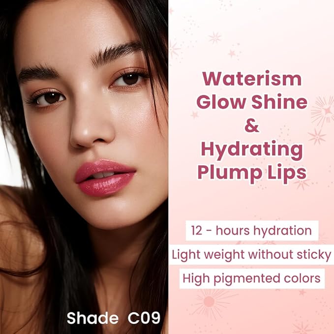 CATKIN Glossy Lip Balm Ultra Hydating Glow Lip Tinted Jelly Plumping Melting Balm Shea Butter Repair Soothing For Dry Lips 0.12 oz C09 ORCHID