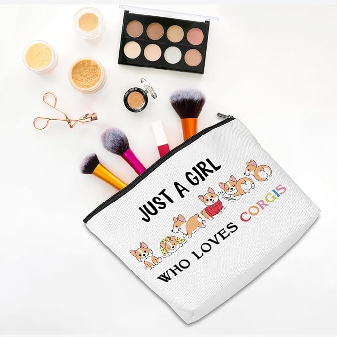 Secret Santa Gifts, Corgi Gifts Funny Corgi Makeup Bag Funny Cosmetic Bag Toiletry Bag Zipper Pouch for Women Girls Female Sister Daughter Friend Birthday Graduation Friendship