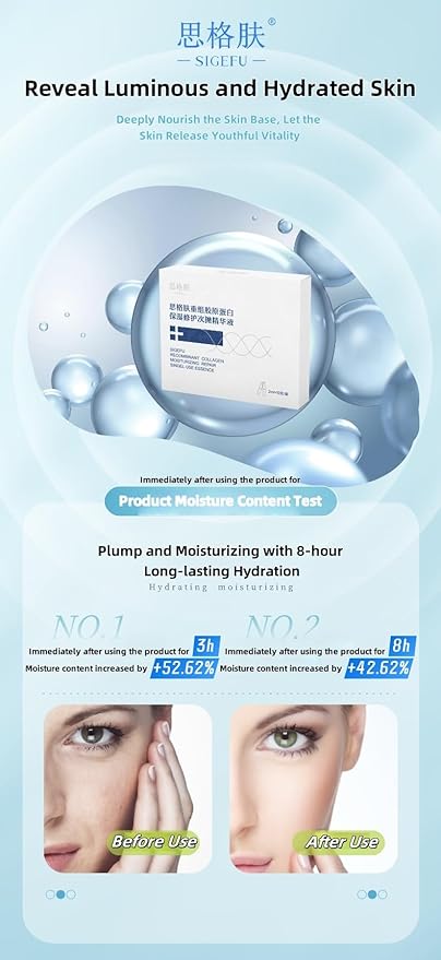 Recombinant Collagen Serum | Moisturizing Repair | Single-Use Packets | Post-Procedure Hydration for Sensitive Skin