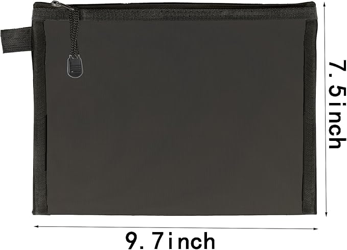 OZY 20Pieces Nylon Mesh Cosmetic Bags Zippered,Portable Organizing Pouches for Travel,Toiletries Bag for Women and Men (A5 Black)