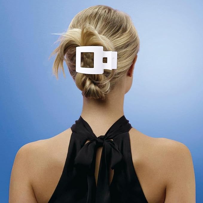 Velscrun Flat Hair Clips for Women Girls, Matte Lay Flat Claw Clips, Strong Hold Large Hair Clip for Thick or Thin Hair, French Duck Billed Hair Jaw Claw Clip, Non Slip Grip for Daily Styling Black