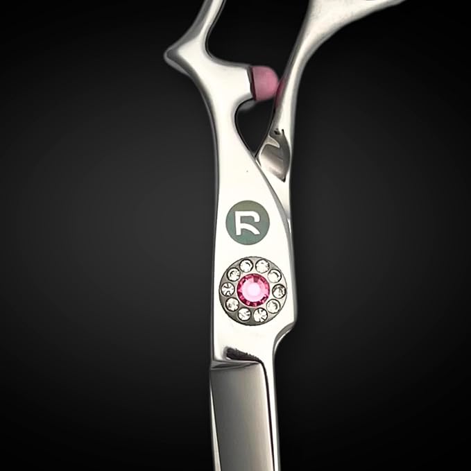5.5" Jewel and Pink Hair Shears - Saki Tomika Professional Hair Shear - Ergonomic, Comfortable, and Stylish Design for Hairdressers and Salons