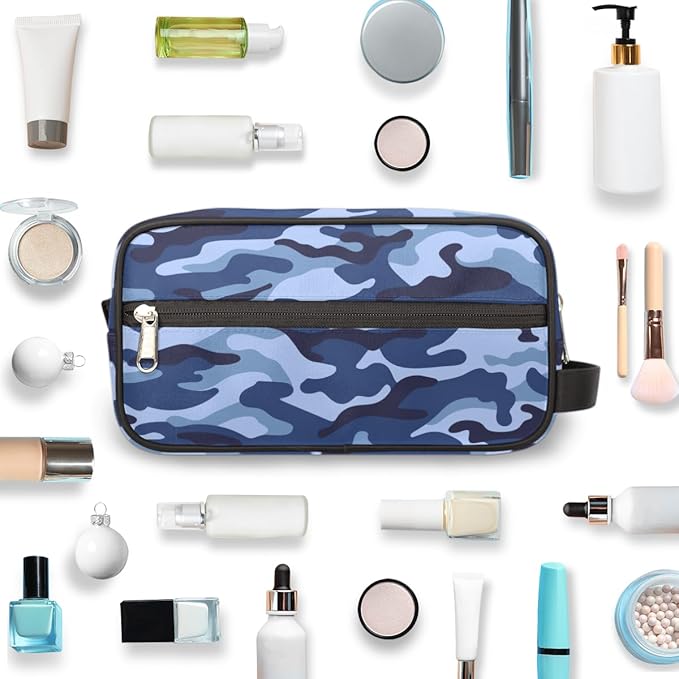 Pardick Camo Camouflage Print Travel Toiletry Bag for Women Men Lightweight Cosmetic Makeup Bag Organizer Waterproof Shaving Dopp Kit with Large Capacity for Toiletries Shaving Accessories