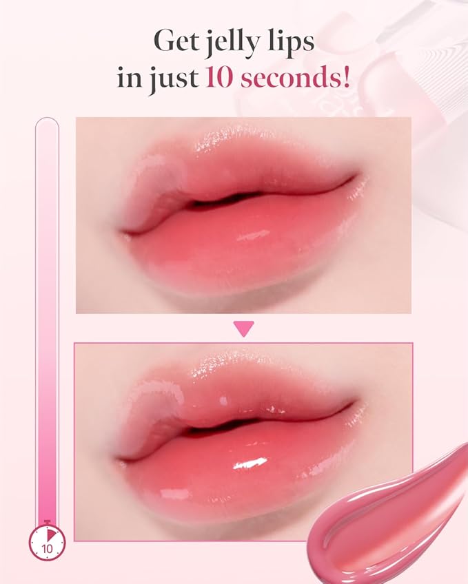 CORLAHAZE Glow Lock Jelly Tint #103 4g, Hydrating Jelly Glow Lip Stain, Glass-Like Shine Lip Gloss, Long-Lasting Color, Moisturizing Lip Enhancer, Collectible Lock-Shaped Design, Korean Makeup