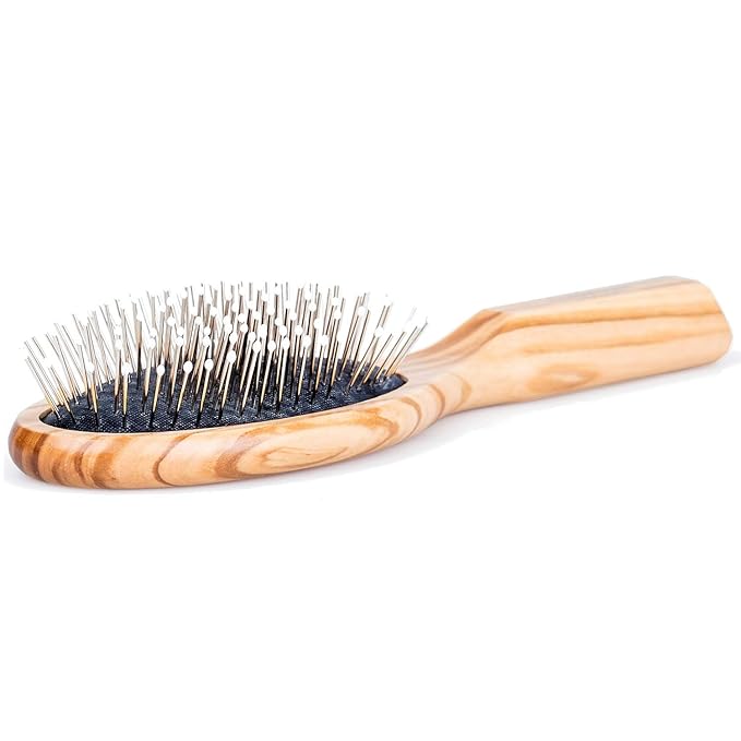 Fendrihan Oval Olivewood Pneumatic Hairbrush with Styling Pins 8.4" (Made in Germany)