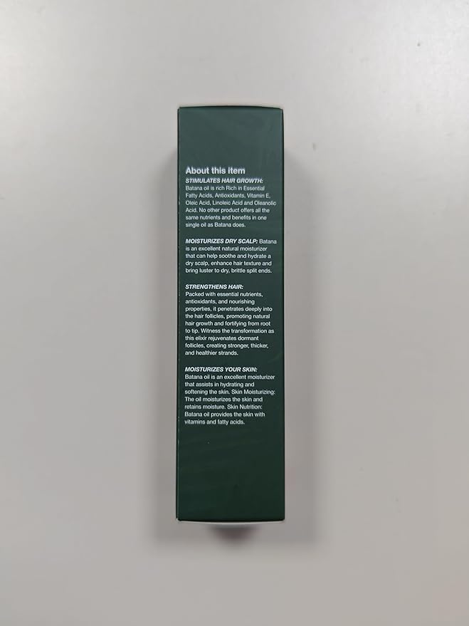 Batana Oil for Hair Growth | Dr. Sebi approved | Sourced from Honduras | Eliminates Split Ends | Prevents Hair Loss | Promotes Hair Thickness | 100% Natural Organic Hair Oil - 4 fl oz