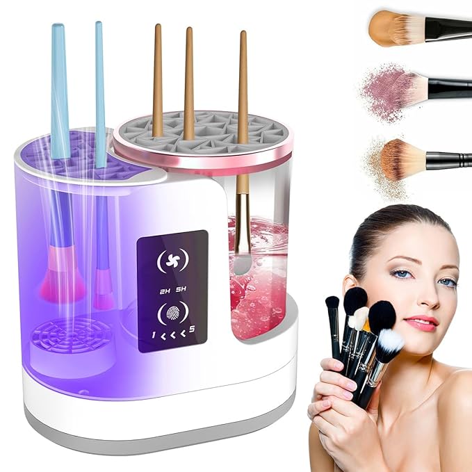 THEMARS 3 IN 1 Electric Makeup Brush Cleaner Machine With Dryer, USB Portable Automatic Cosmetic Brushes Cleaner