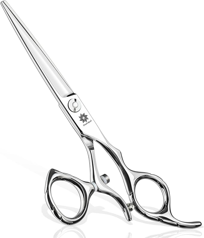 Dream Reach HIGH-END SERIES Japanese 440C Stainless 6.0" 360° Swivel Thumb Ring Professional Barber Razor Edge Hairdressing Straight Cutting Scissors