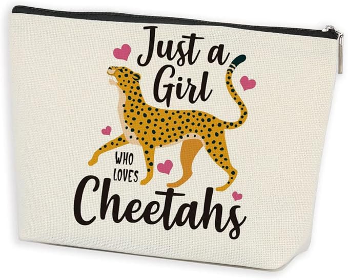 Azteoiz Cheetah Print Makeup Bag Cheetah Animal Lovers Gifts for Women, Graduation Friendship Birthday Gift for Girls Friends Daughter Sister Preppy Cosmetic Bag Zipper Pouch