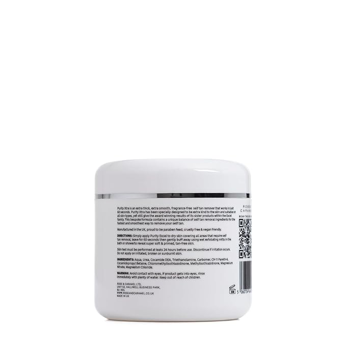 Rose & Caramel Purity Excel Xtra, 60 Second Tan Remover, Extra Sensitive, Extra Smooth, Extra Soft 14.89 Fl Oz (440ml)