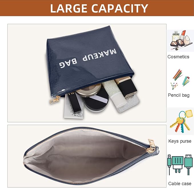 Makeup Bag for Women, Portable Waterproof Cute Cosmetic Bags, Skincare Makeup Case Pouch with Zipper for Daily Use, Travel