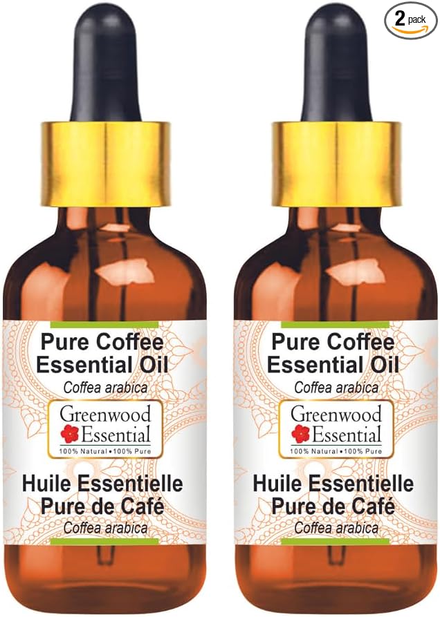 Greenwood Essential Pure Coffee Essential Oil (Coffea Arabica) with Glass Dropper 100ml X 2 (6.76oz)