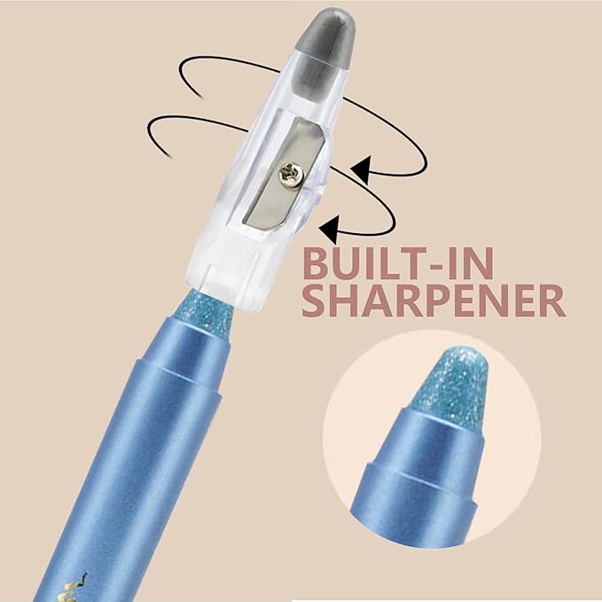 Light Blue Eyeshadow Stick, Highlighter Eye Liner,Eye Brightener Stick, Shimmer Creamy eyeshadow, Waterproof Eyeshadow Pencil Long Lasting Eye Shadow Makeup.#4 light blue shimmer