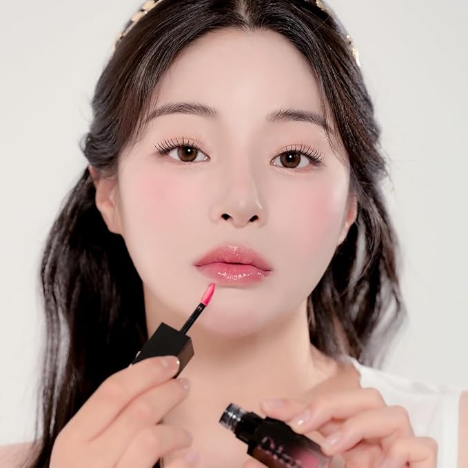 DINTO Blur-Glowy Lip Tint - Glossy Finish, Hydrating, Long Lasting, Lightweight Texture, Non-Sticky, Vegan & Cruelty-Free, K beauty (210 Reverentia, 0.11 fl.oz) (30 colors)