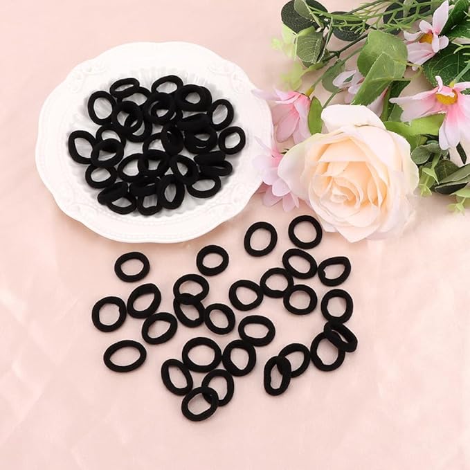 Bulk Hair Ties One Set Hair Scrunchies for Women Girls Elastics Ponytail Holder Bobbles Soft Scrunchies for Women Hair Bands Hair Ties Black Black, 1 Pack