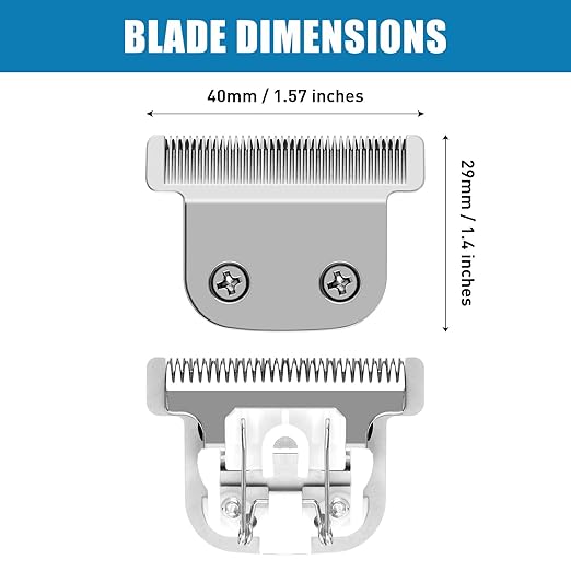 2 Pack 02144 Replacement Detachable T Blade Compatible with Wahl Trimmers 9864/9864SS/9686/9818A/9854L/9876L/9854 /WSS3L/SS2L etc - Japanese Stainless Steel 40mm Replacement Trimmer Blade #02144