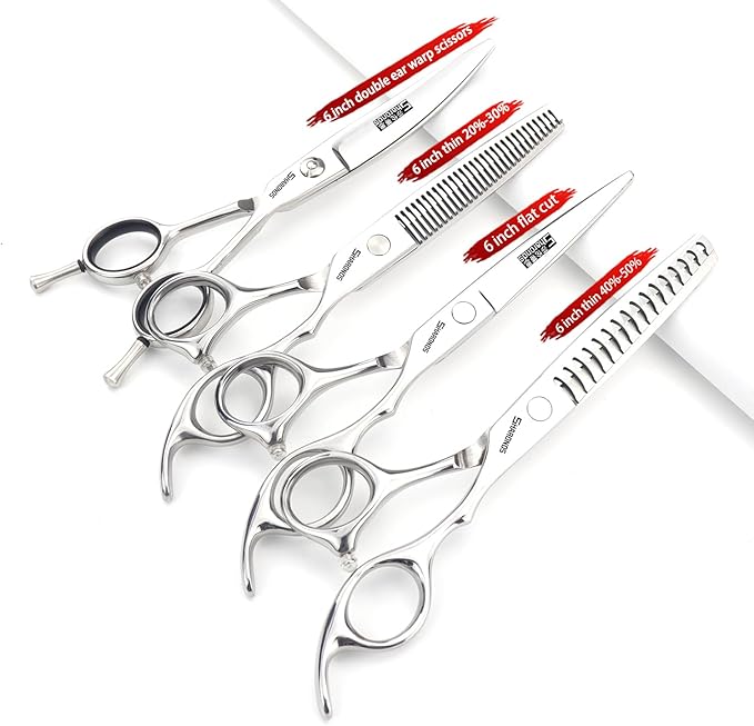 6/6.5 inch professional hair scissors hairdresser hair thinning hairdressing tools barber scissors (6-inch 4pc)