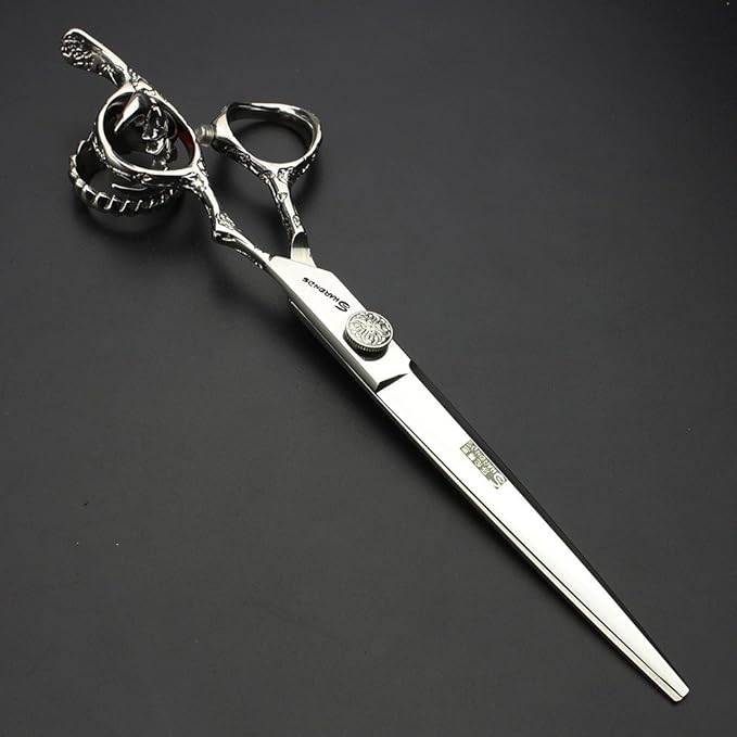 6/7-Inch Professional Hair Scissors Haircut Rose Pattern Hair Scissors Styling Tools Japanese Stainless Steel Scissor Set (7-in cutting scissors)