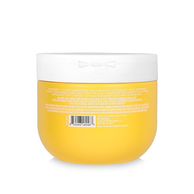NATURE WELL Cheeky Firming & Moisturizing Body Cream, Lightweight & Quick-Absorbing Formula to Help Visibly Firm & Smooth Skin, Scented with Pistachio, Almond, Coconut, & Salted Caramel,12 Oz