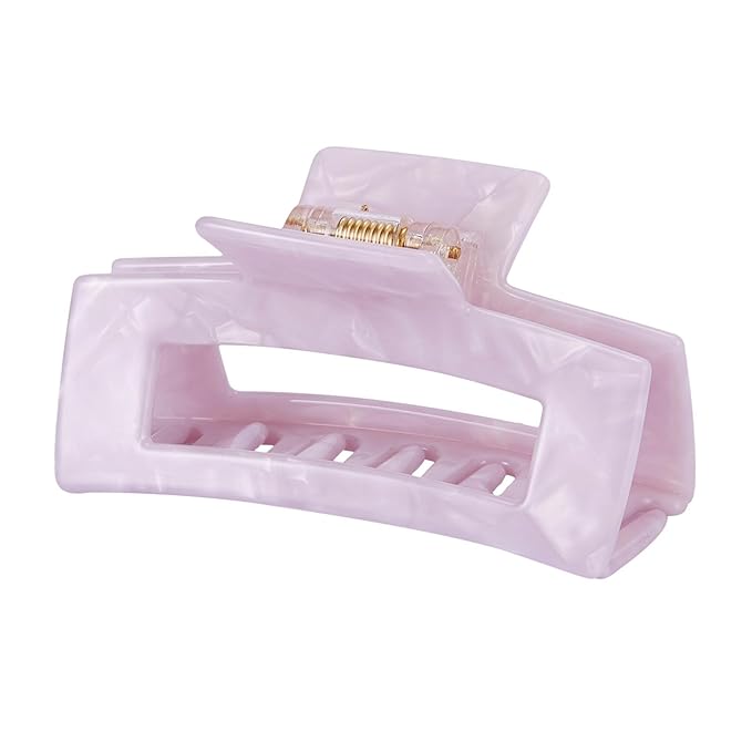 Hair Claw Clip, 3 Inch Tortoise Shell Cellulose Acetate, French Design Rectangle Hair Clip for Women Ladies Girls, Pack of 2