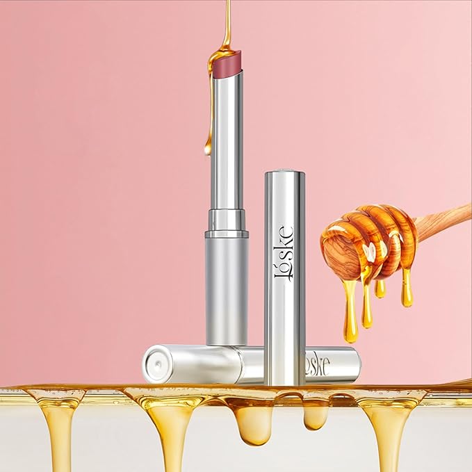 Honey Lipstick, Moisturizing Natural Lip Color, Hydrating Long Lasting Glossy Finish with Honey for Smooth Soft Lips, Smooth Application, Daily Wear (Pink)