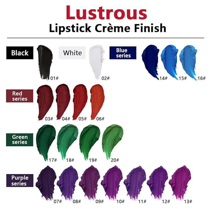 Forest Green Matte Creamy Lipstick for Women, Longwear Lip Gloss Face Paint Stick, Lip Stick Stain Long Lasting Waterproof Easy Application Full Coverage Velvet Gloss for Party Halloween Makeup 19