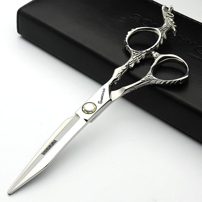 Sharonds 6/7 inch Professional Hair Cutting Scissors Set Hair Cutting Scissors Thinning Teeth Shears Set,Sliver Scissors,Barber,Salon,Hairdressing Scissors Kit,Japanese 440C Scissors (6-inch 2pc)