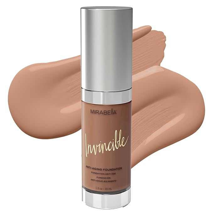MIRABELLA - Invincible for All HD Liquid Foundation, Moisturizing Face Products for All Skin Types, Full-Coverage Lightweight Foundation Makeup, Moisturizing & Hydrating Beauty Care, Mocha VI