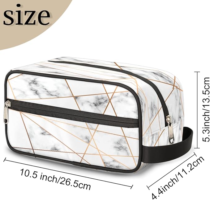 Marble Texture Abstract Travel Toiletry Bag for Women Men Lightweight Cosmetic Makeup Bag Organizer Waterproof Shaving Bag Dopp Kit with Large Capacity for Toiletries and Shaving Accessories