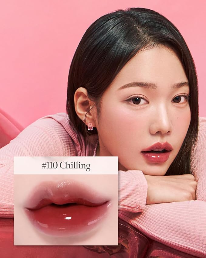 CORLAHAZE Glow Lock Jelly Tint 110 Chilling 4g, Hydrating Jelly Glow Lip Stain, Glass-Like Shine Lip Gloss, Long-Lasting Color, Moisturizing Lip Enhancer, Collectible Lock-Shaped Design, Korean Makeup