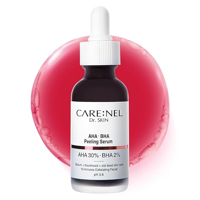Peeling Solution AHA 30% BHA 2% Serum - Face Korean Skin Care Exfoliating & Hyaluronic Acid Vitamin - Night Treatment Anti Aging Hydrating Anti Wrinkle ph 3.6 (30ml, 1fl.oz.)