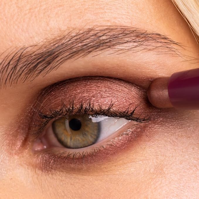 Palladio Waterproof Eyeshadow Stick with Blending Sponge, Long Lasting & Effortless Application, Smudge Free & Crease Proof Formula, Matte & Shimmer Shades, Buildable Eye Shadow (Burgundy Shimmer)