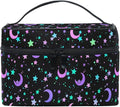 Makeup Bag, Crescents and Stars Makeup Organizer Bags Toiletry Bag Box Travel Cosmetic Bag Make Up Train Case for Women Teen Girl Ladies