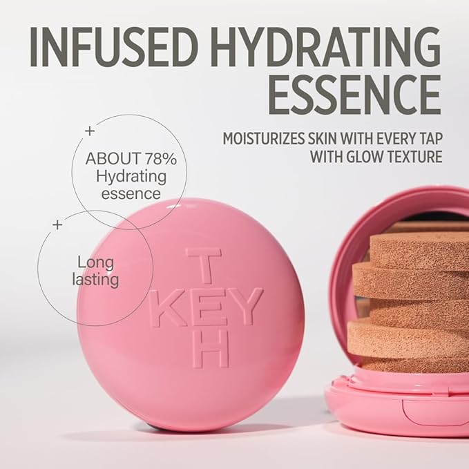 KEYTH PINK MAGNET CUSHION #01 IVORY BEIGE (15G, 0.52 OZ.) / Magnetic Adherence, Dewy Radiance, 77% moisture essence, Glow Film Complex, Skin Film Polymer