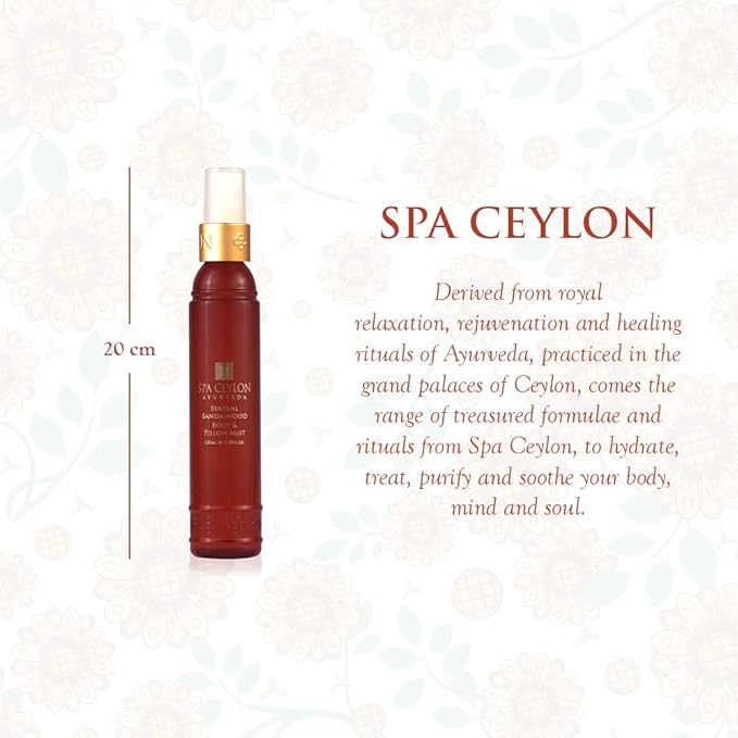 SPA CEYLON Sensual Sandalwood Body and Pillow Mist | Soothing Skin Care Spray with Organic Sandalwood, Vetiver & Witch Hazel | Vegan & Cruelty-Free for Bedtime Ritual