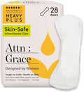 Attn: Grace Heavy Plus Incontinence Pads for Women, 28-Pack - High Absorbency, Breathable, Plant-Based - Incontinence Pads for Heavy Bladder Leaks & Sensitive Skin