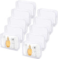 Tbestmax 10 Pack Clear Cosmetic Bags Makeup Bags Portable Waterproof TSA Approved Travel Toiletry Bags Large Organizer White, 9.8" x 7.1" x 2.4"