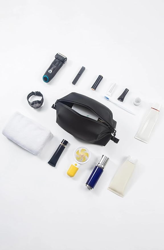 6"x 9.84" 4.5L Large Silicone Toiletry Bag,Waterproof Leakproof Foldable Travel Organizer,Dopp Kit Alternative for Men & Women,Black