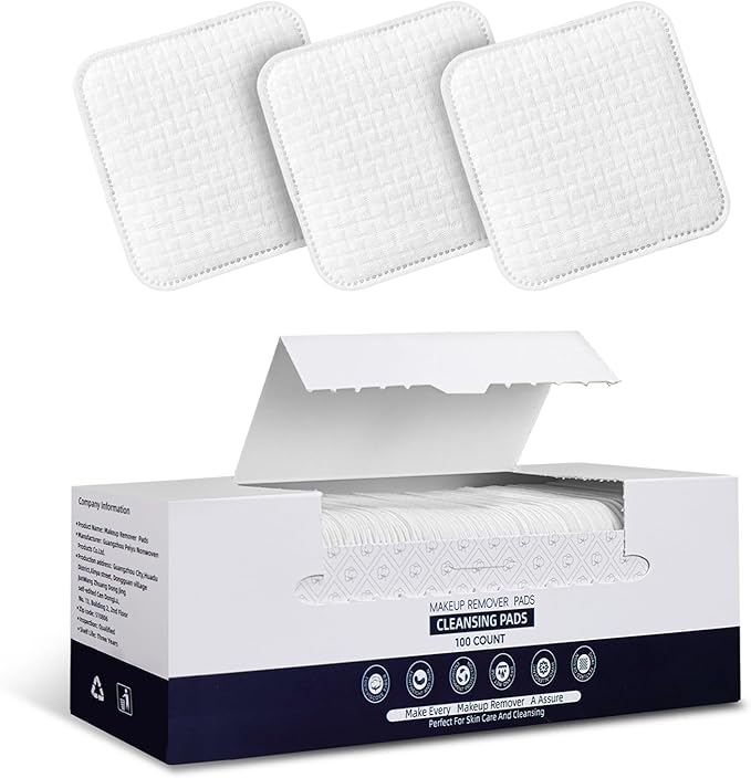 Premium Natural Pure Cotton Pads,Soft & Lint-Free Upgraded Edge Stitching Design Cotton Rounds for Face,Unique Three-Layer Structure, Ultra-Absorbent Makeup Remover Pads,for All Skin Types (100 Count)